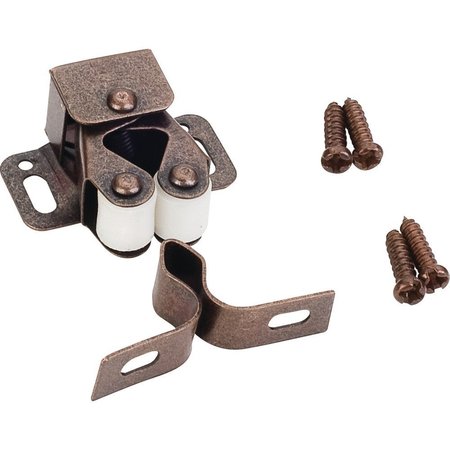 HARDWARE RESOURCES Double Roller Catch with Strike and Screws - Dark Brushed Antique Copper RC01-DBAC